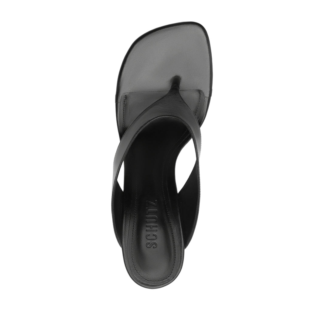 Maya Leather Sandal in Black