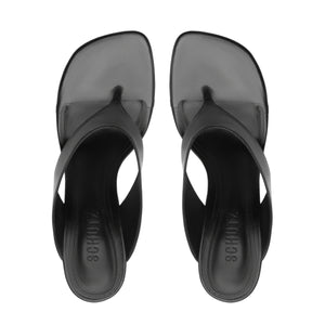 Maya Leather Sandal in Black