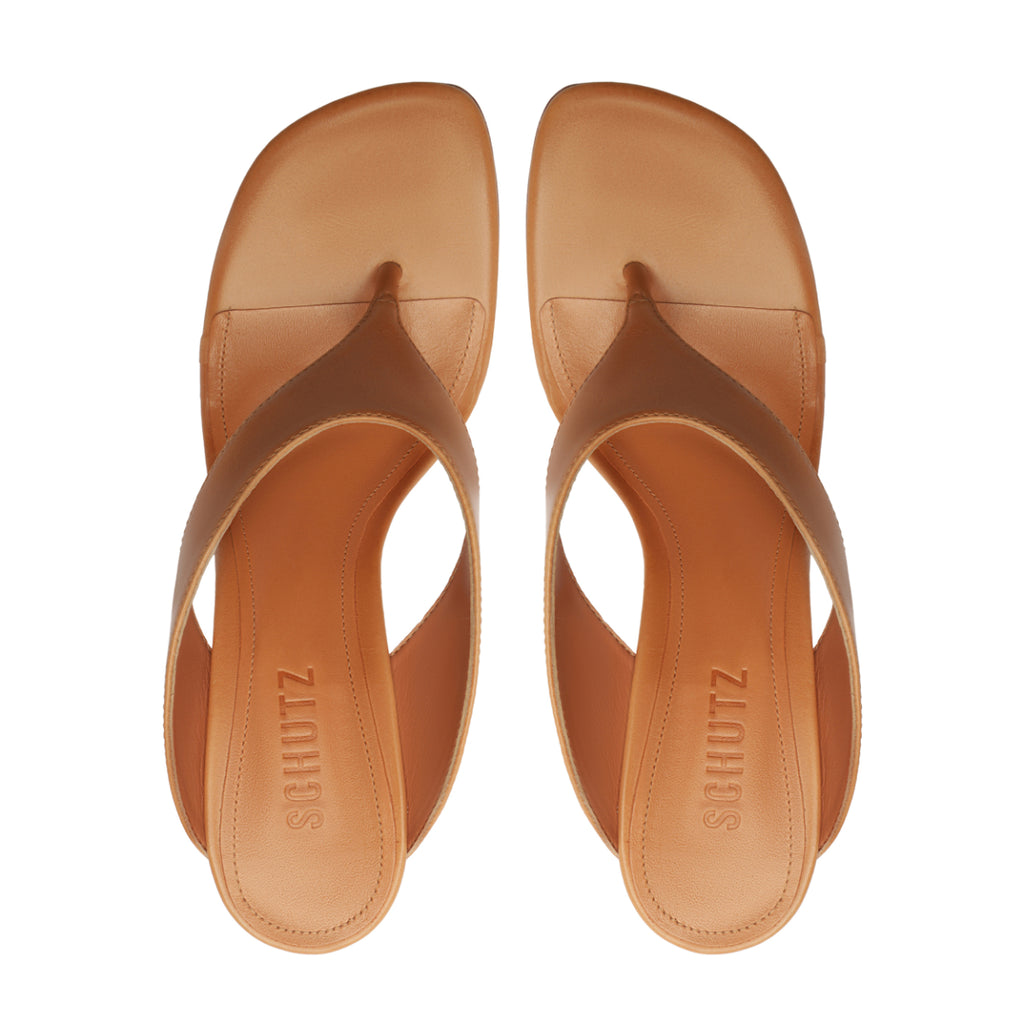 Maya Leather Sandal in Earth Clay