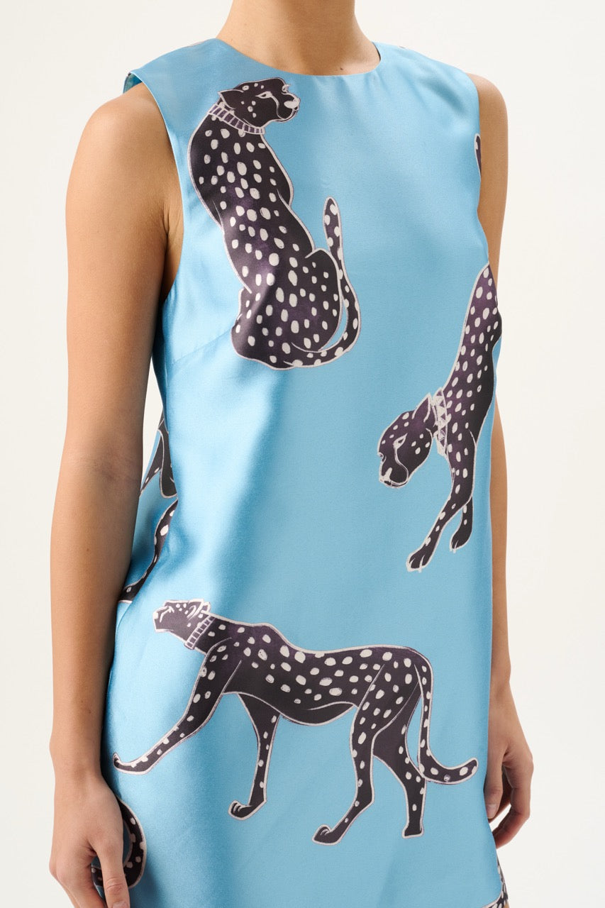 Sofia Dress in Cheetah Royale Topaz