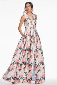 Brooke Gown Peach Peonies