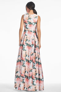 Brooke Gown Peach Peonies