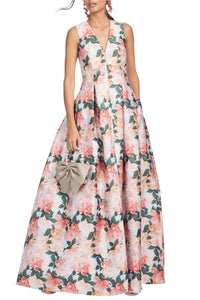 Brooke Gown Peach Peonies