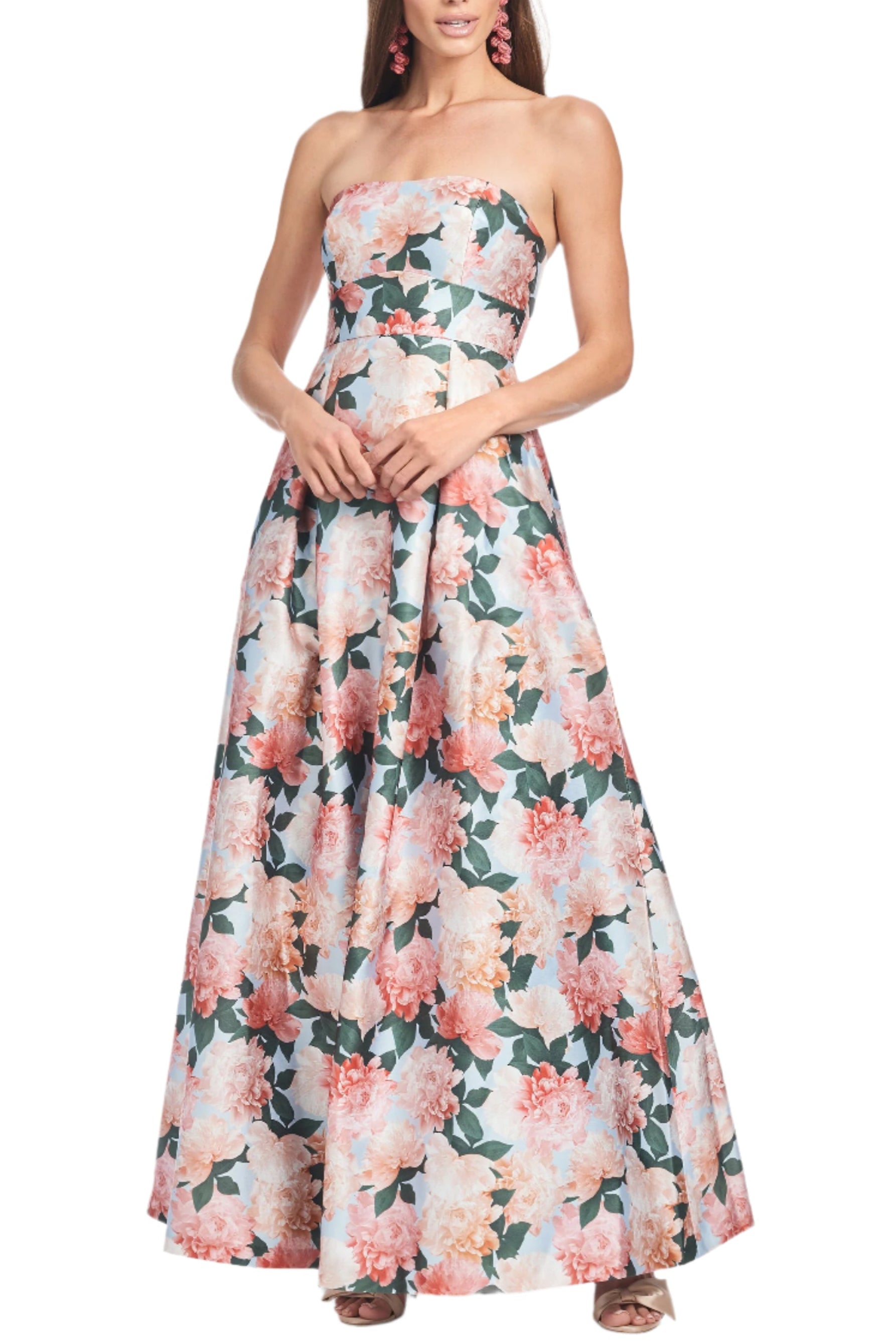 Giovanna Gown in Peach Peonies