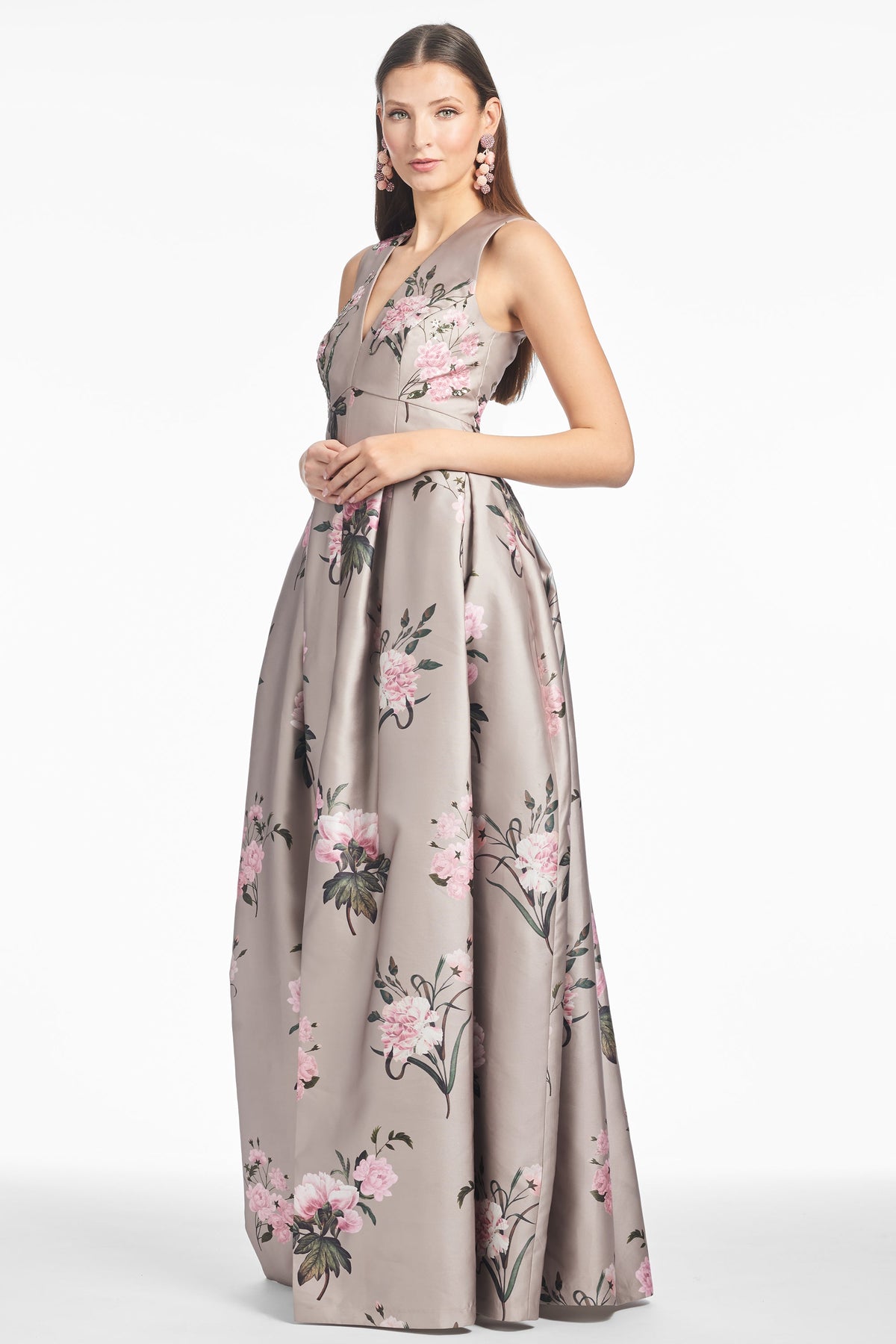 Embellished Brooke Gown Pewter English Rose