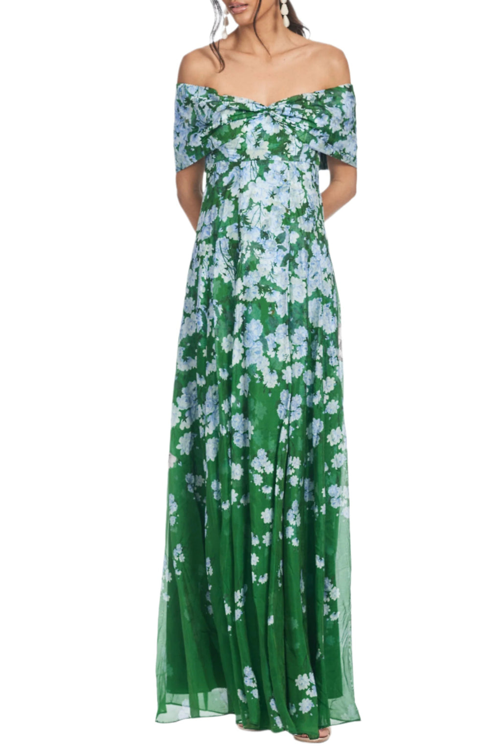 Sachin & Babi Kennedy Gown - Kelly Green Degrade Florals - Size 6 Sachin & Babi Kennedy Gown - Kelly Green Degrade Florals - Size 6
