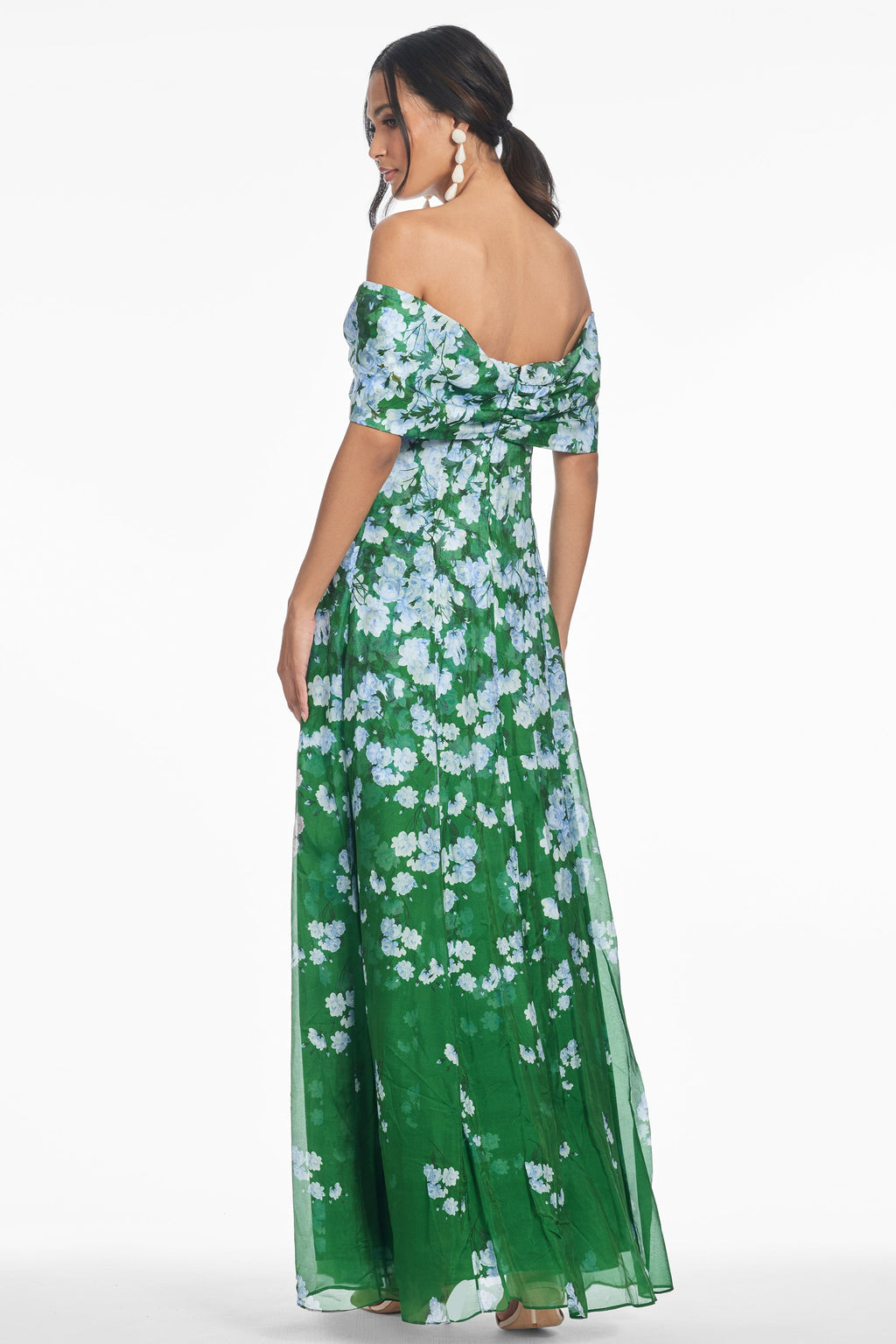 Sachin & Babi Kennedy Gown - Kelly Green Degrade Florals