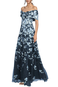 Kennedy Gown in Navy Degrade Florals