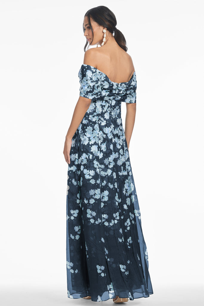 Kennedy Gown in Navy Degrade Florals | Over The Moon Kennedy Gown in Navy Degrade Florals | Over The Moon