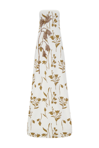 Floral Jacquard Knit Beaded Strapless Dress in Cream/Camel