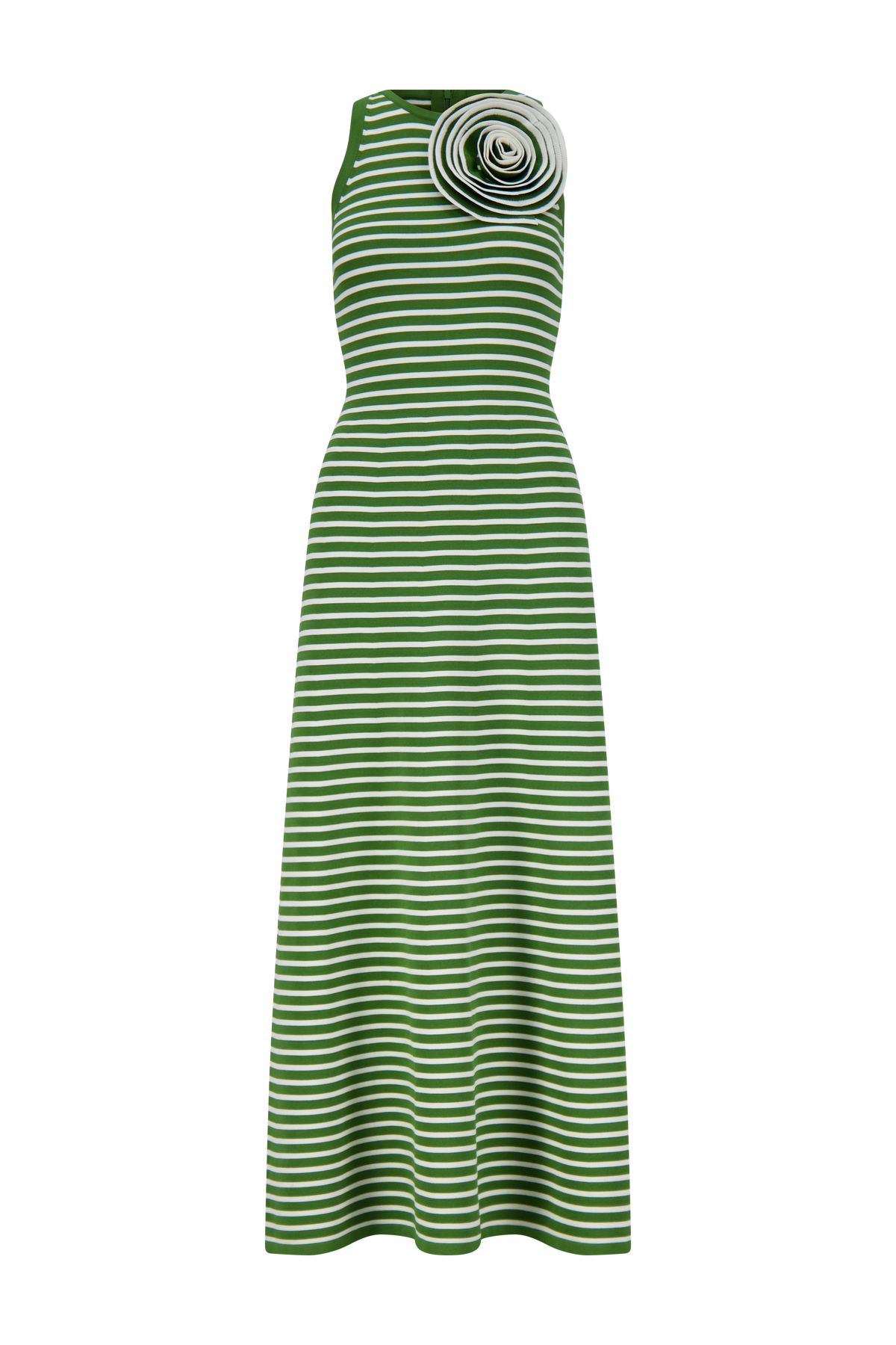 Rose Detail Knit Halter Dress in Cactus Multi