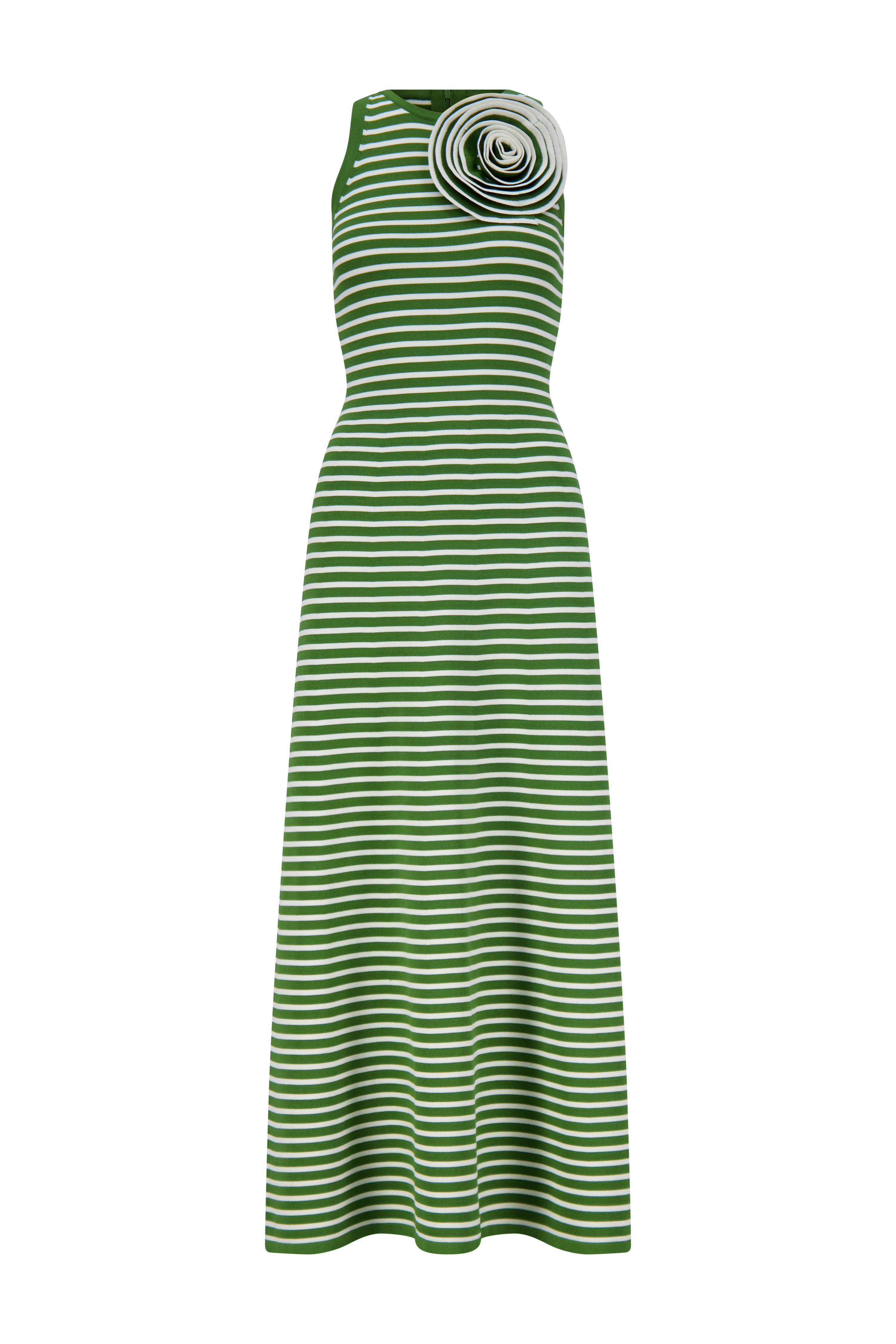 Rose Detail Knit Halter Dress in Cactus Multi