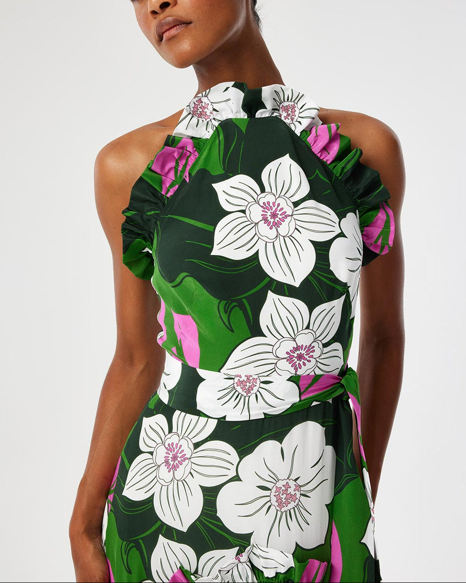 Tatiana Crepe Dress in Obscura