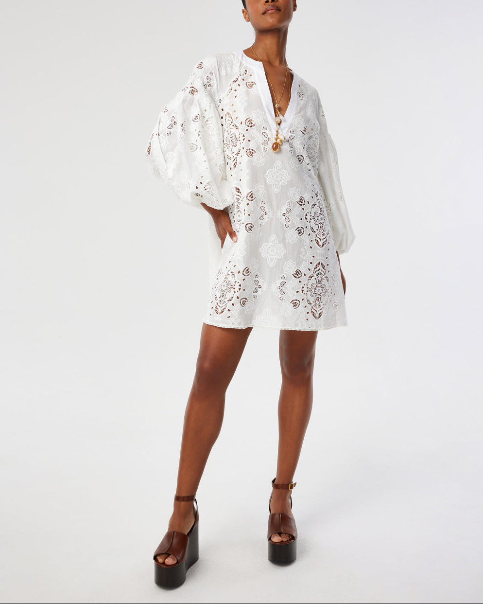 Harlow Lace Dress in White
