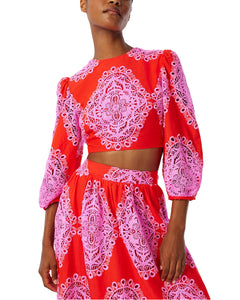 Rhea Top Lace Top in Red