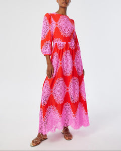 Constance Lace Dress in Red