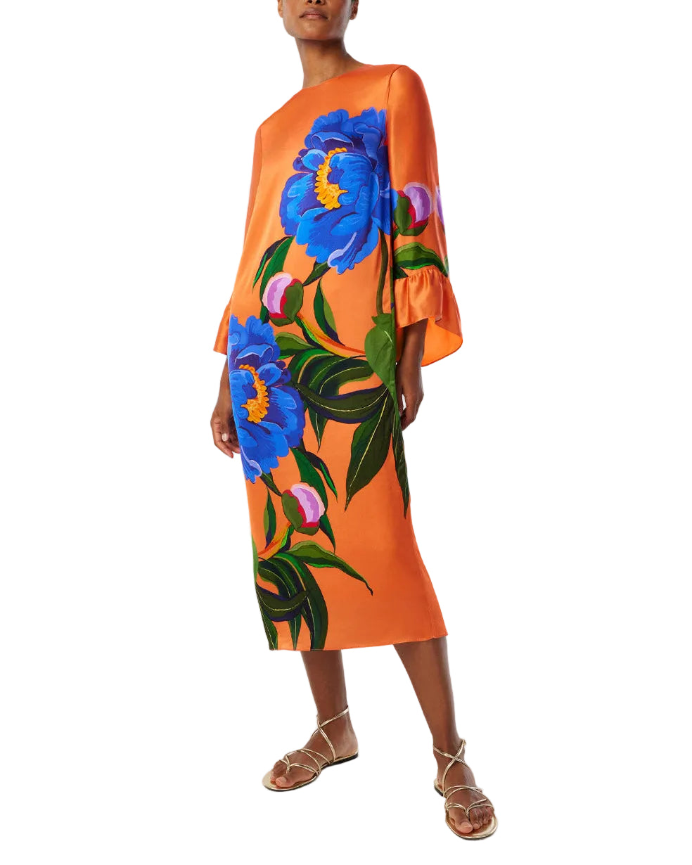 Celeste Satin Dress in Floral