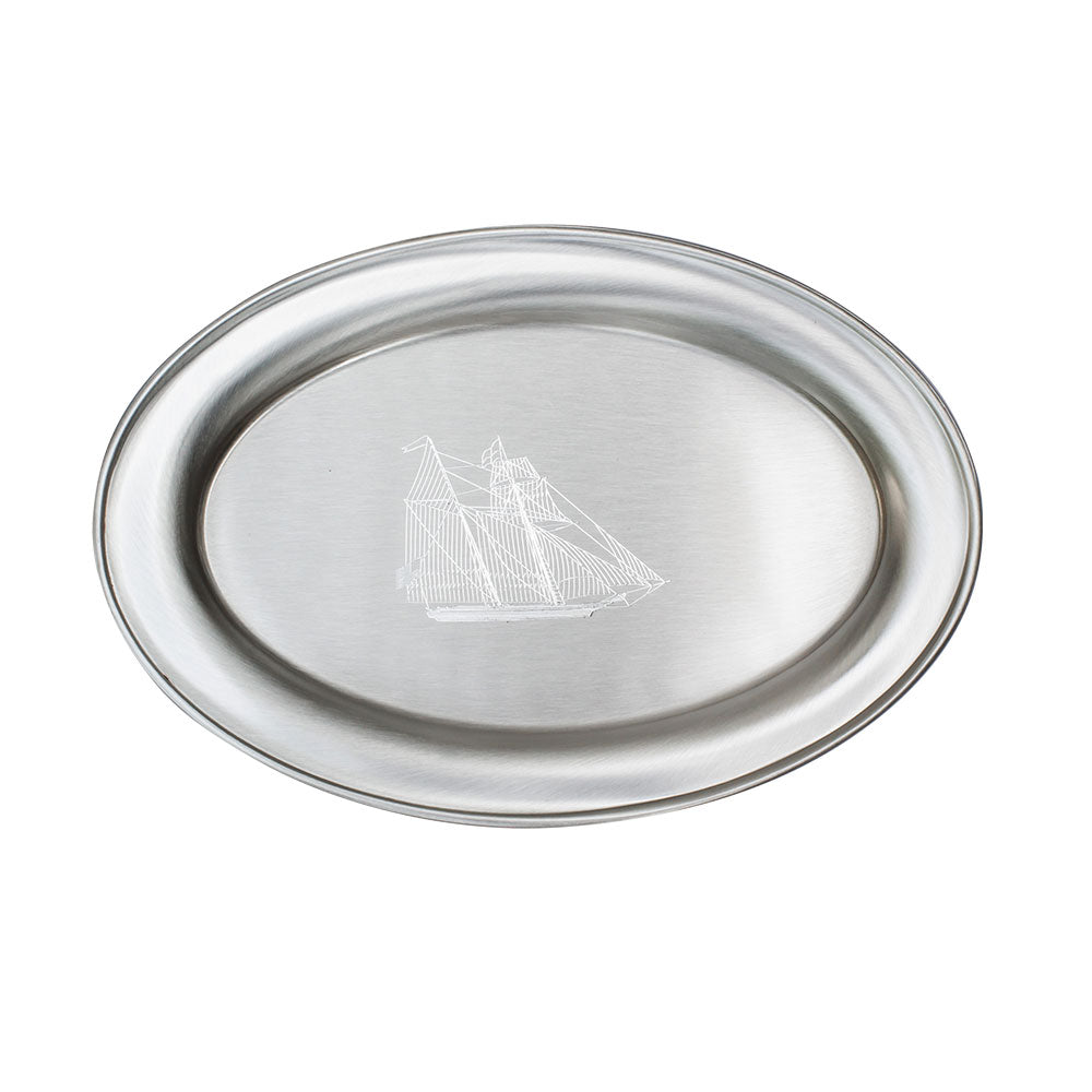 9" Oval Tray in Satin Finish