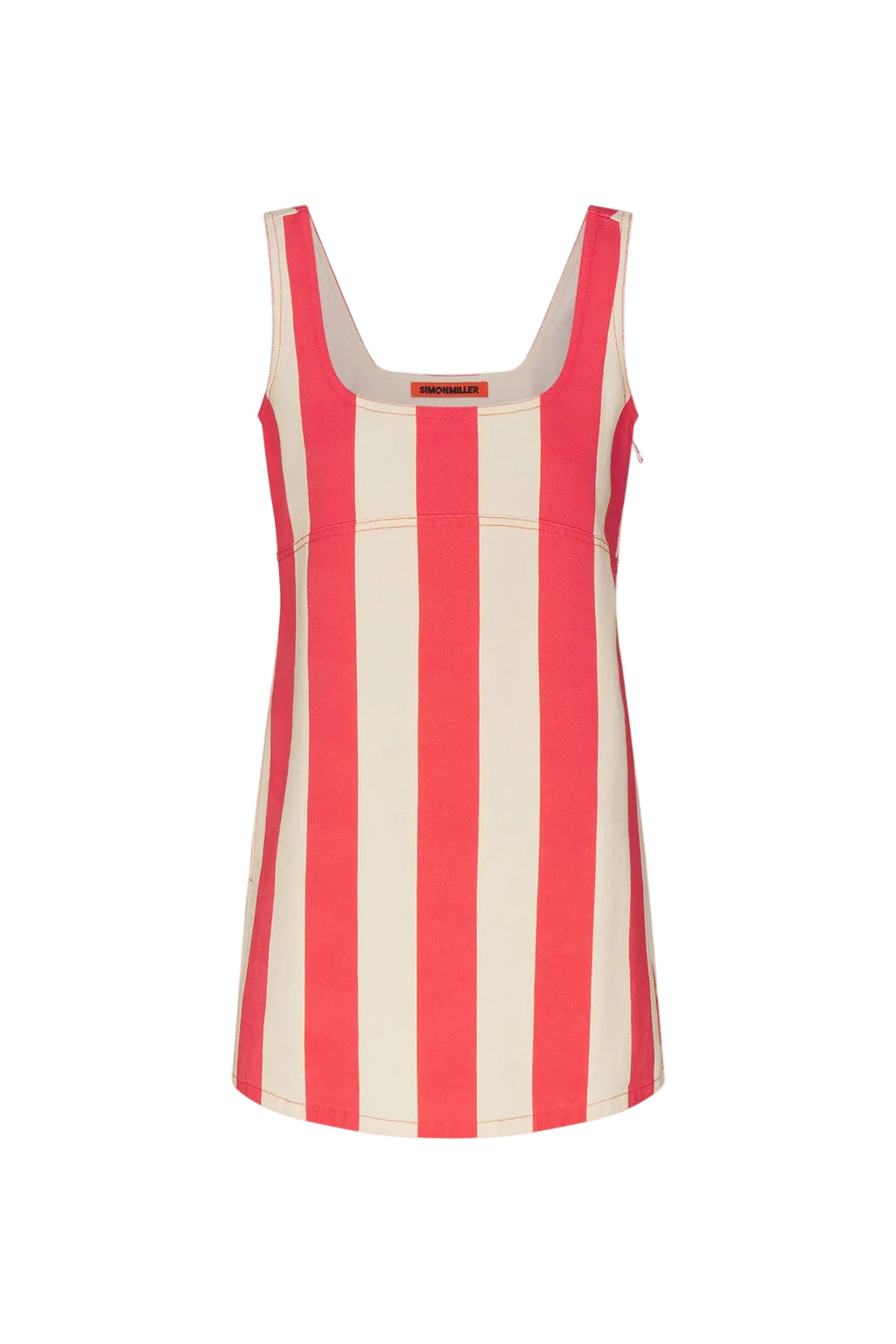 Sahara Striped Denim Dress in Venetian Red
