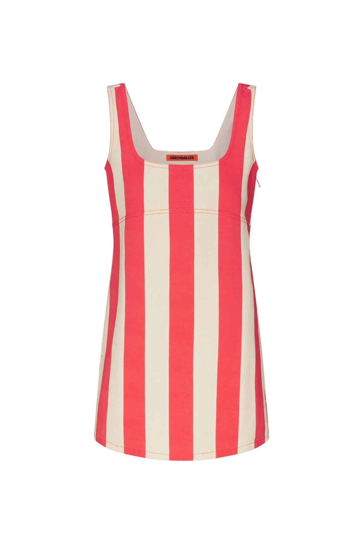 Sahara Striped Denim Dress in Venetian Red