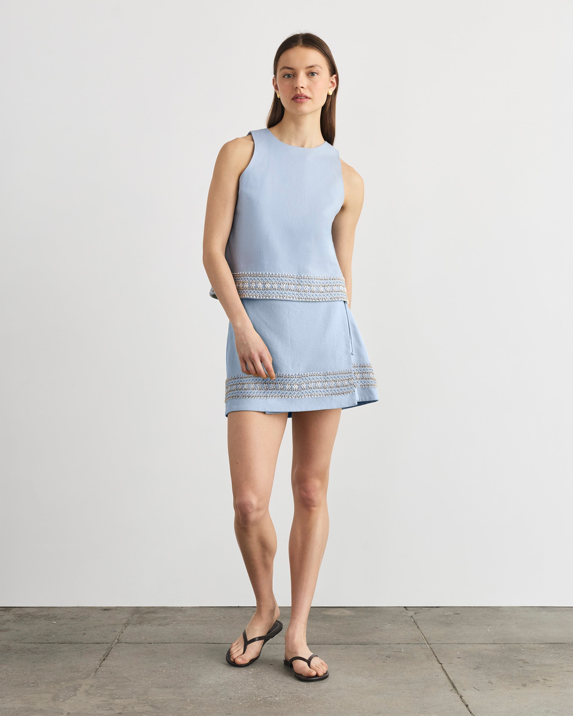 emilia wickstead freya square-neck linen midi dress Emilia Wickstead Freya Square-Neck Cloqu Midi Dress In Ivory - 71% Off