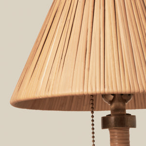 rattan shade of mini table lamp