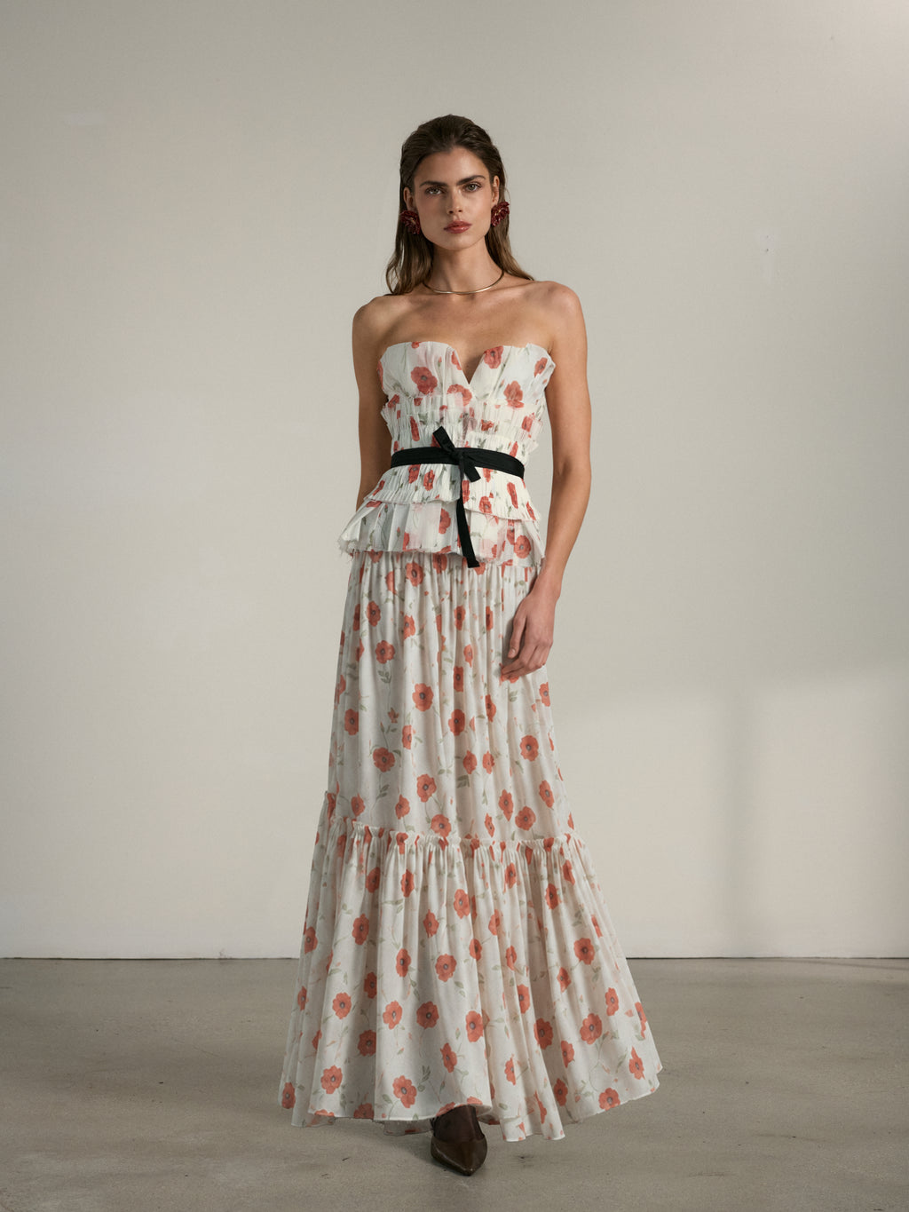 The San Sebastian Skirt in Red Poppy Print