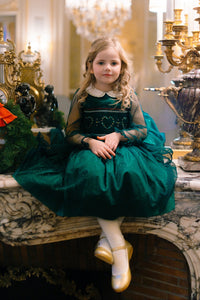 Sarah Emerald Smocked Dress