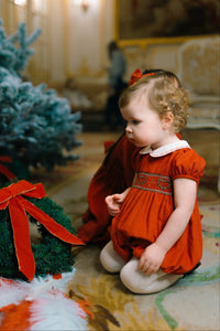 Sarah Bubble Ruby Smocked Romper