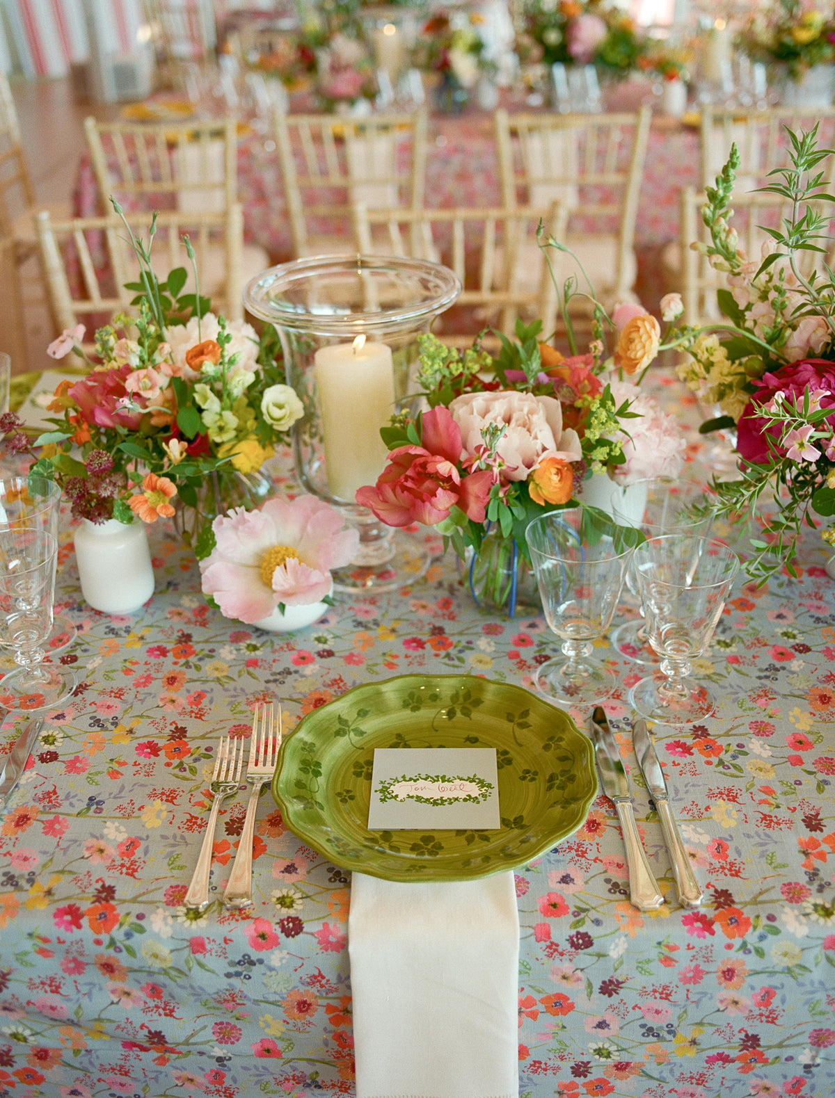 Scalloped Floral Vase in Cobalt