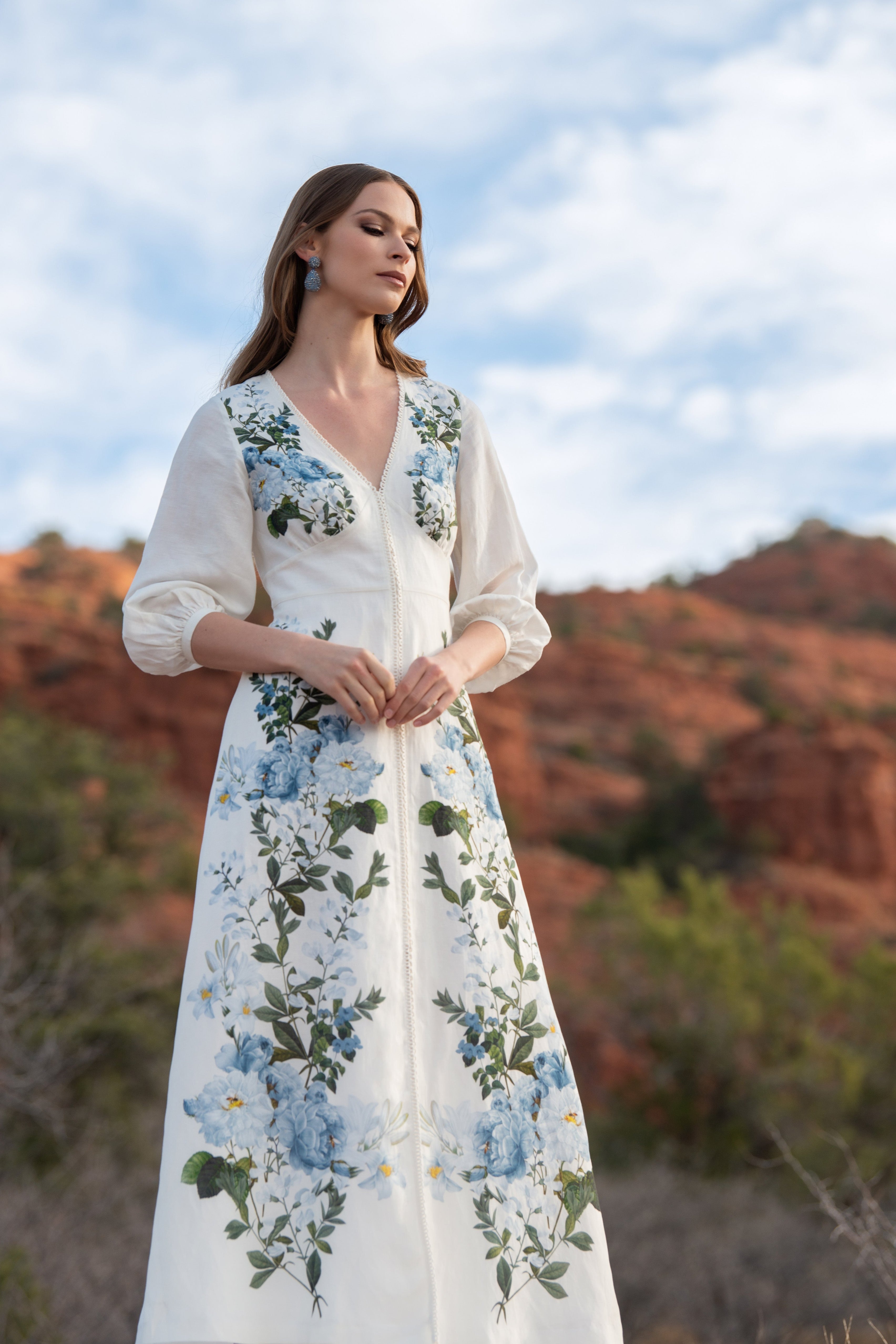 Varenna Dress in Sky Pearl Raceme