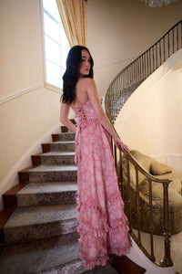 The Scarlette Dress in Pink Peony Print