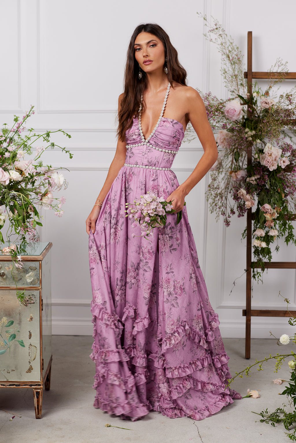 The Scarlette Dress in Lilac Tapestry Rose Lilac Tapestry Rose / US 14 The Scarlette Dress in Lilac Tapestry Rose Lilac Tapestry Rose / US 14