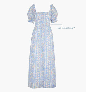 The Scarlett Nap Dress in Blue Corsica Paisley
