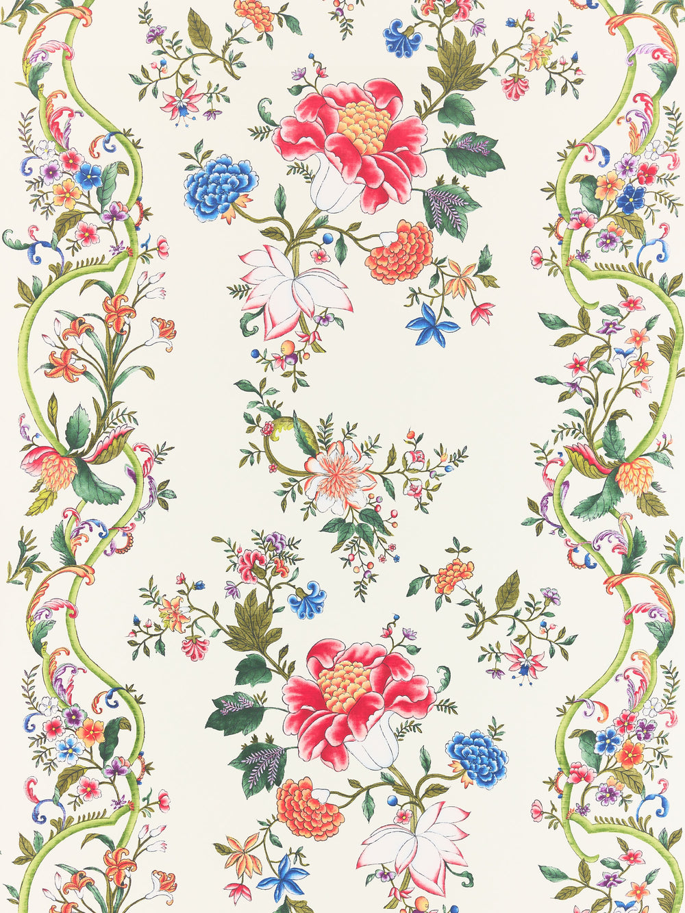 Camellia Trellis Wallcovering in Cream Multi