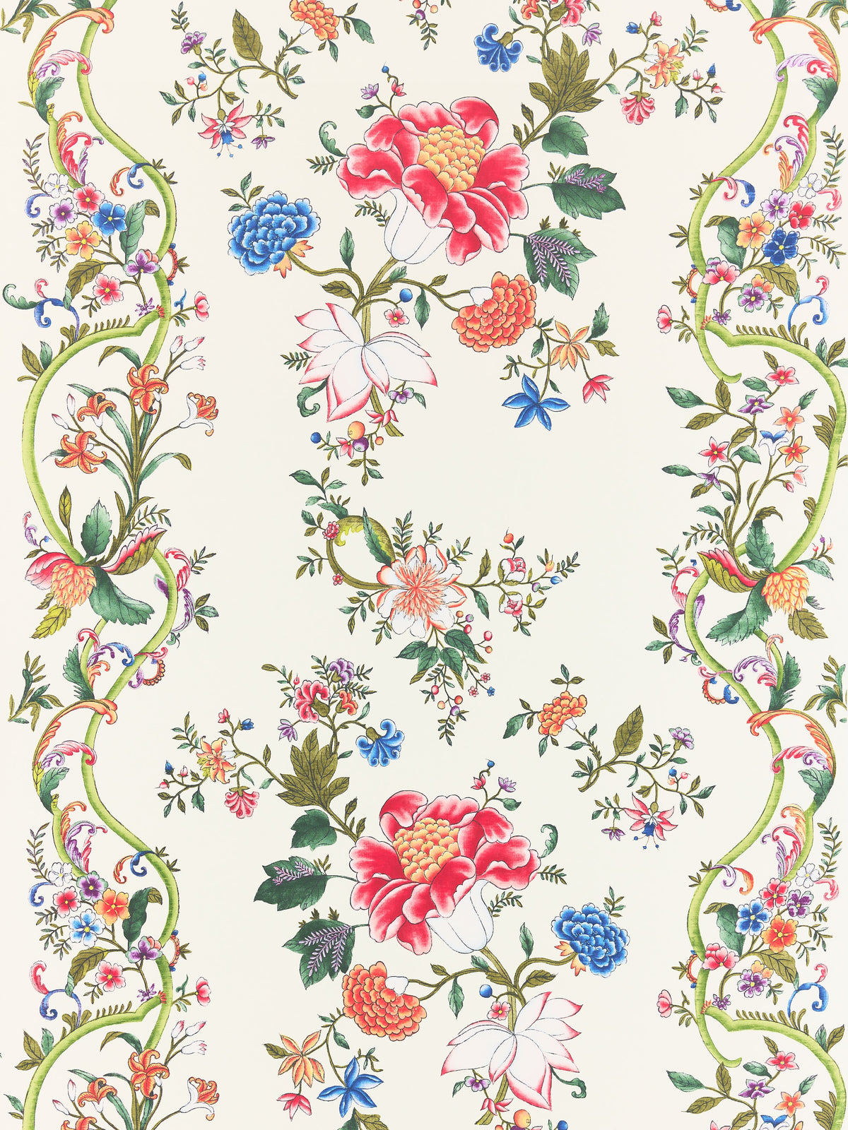 Camellia Trellis Wallcovering in Cream Multi