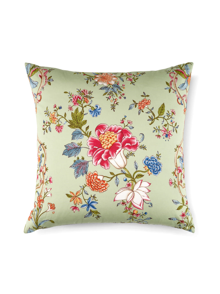 Camellia Trellis Pillow in Seafoam Posey