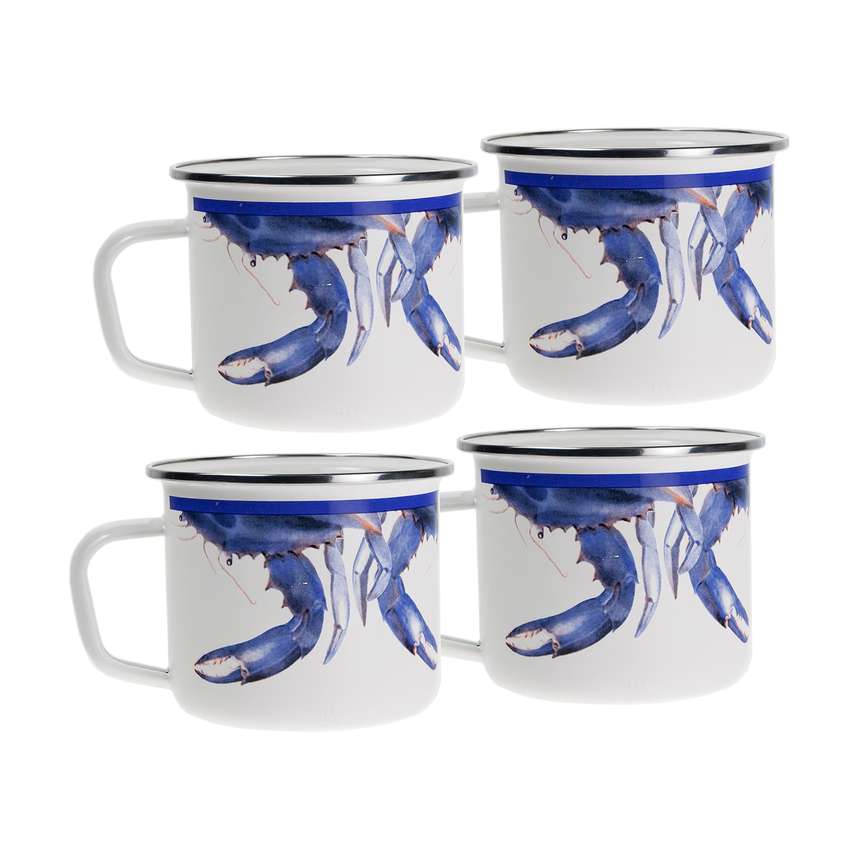 Grande Mugs in Blue Crab, Set of 4