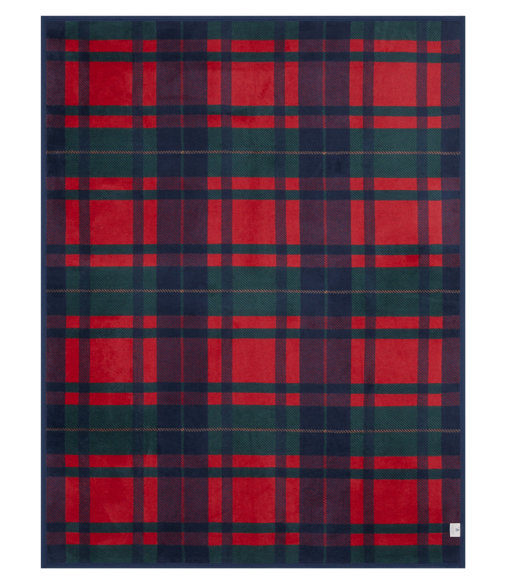 Sebago Tartan Navy Blanket