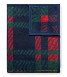 Sebago Tartan Navy Blanket