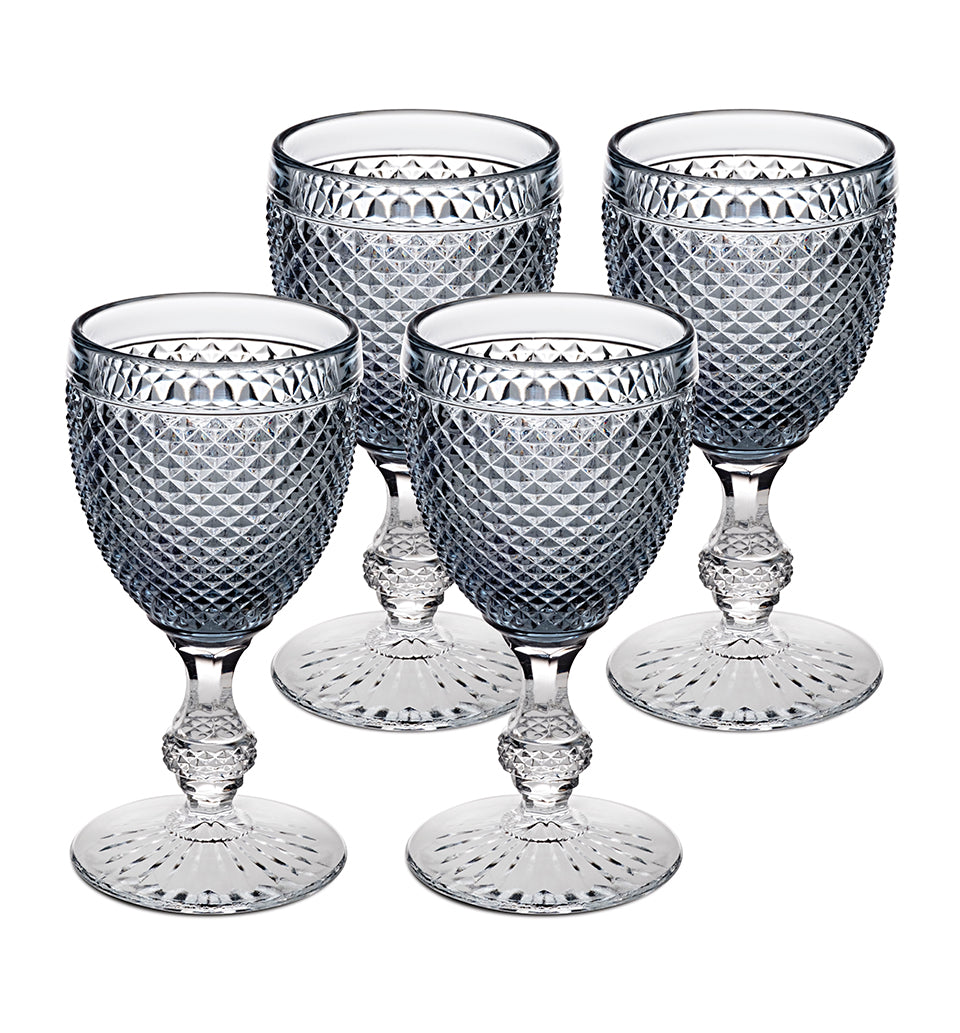 Bicos Bicolor Goblet With Grey Top, Set of 4