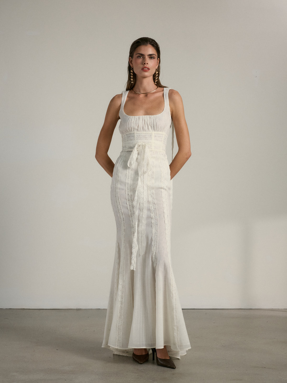 The Seville Dress in Eggshell