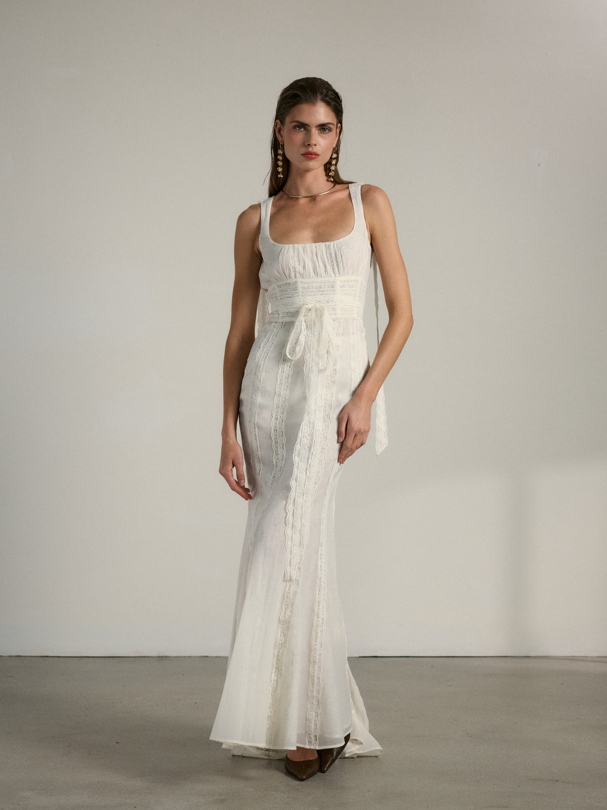 The Seville Dress in Eggshell
