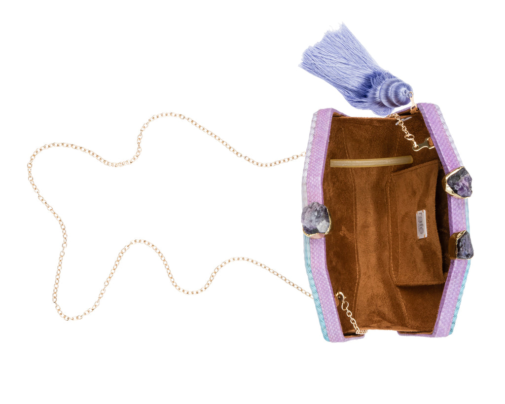 Sofia Clutch in Lavender & Cerulean