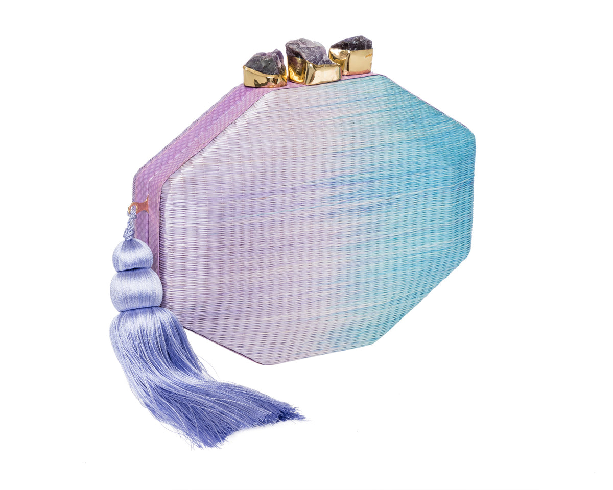 Sofia Clutch in Lavender & Cerulean