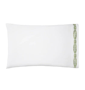 Cobblestones Pillowcase in White & Green