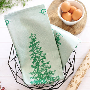 Strofinaccio Tree Dish Towels in Green, Set of 2