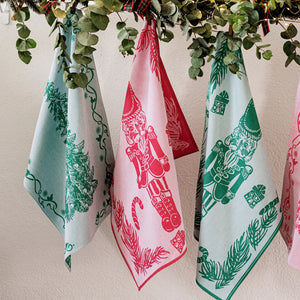 Strofinaccio Nutcracker Dish Towels in Red, Set of 2