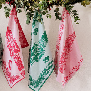 Strofinaccio Tree Dish Towels in Red, Set of 2