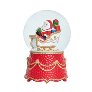 Berry & Thread North Pole Santa in Sleigh Snow Globe